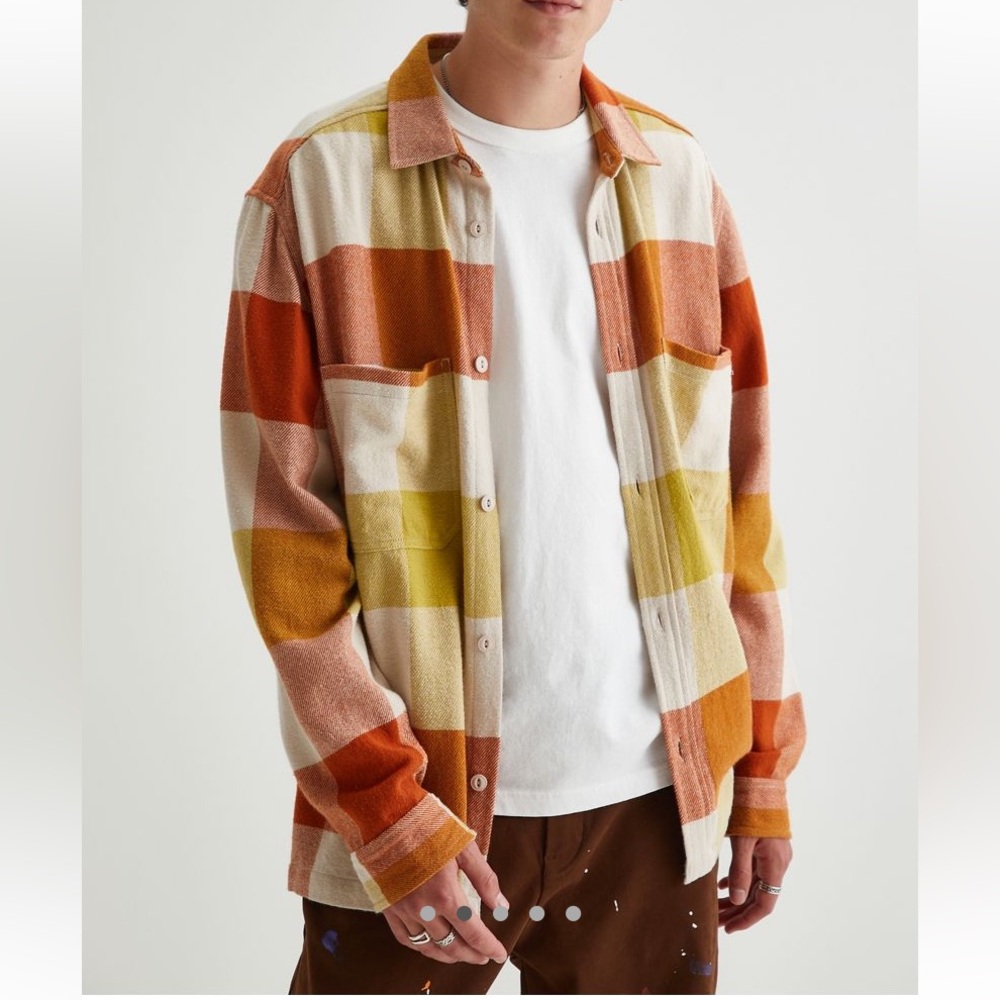 Urban Outfitters Orange and Yellow Plaid Shirt